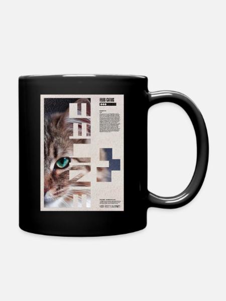 Katzenporträt-Geometrische Collage - Tasse einfarbig - Schwarz