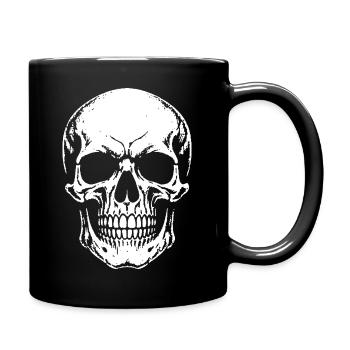 Schädel im Noir-Kontrast - Tasse einfarbig - Schwarz - Rechts