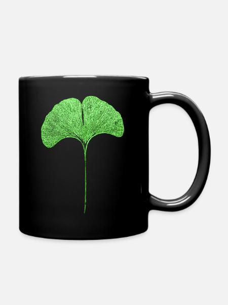 Gingko Blatt - Tasse einfarbig - Schwarz