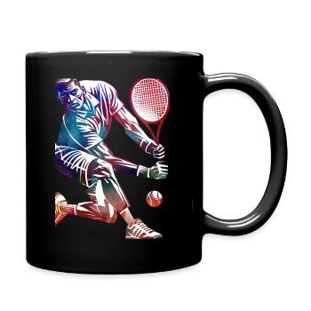 Tennisspieler - Tasse einfarbig - Schwarz - Rechts