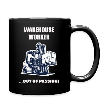 Warehouse Worker Out Of Passion Stapler Geschenk - Tasse einfarbig - Schwarz - Rechts