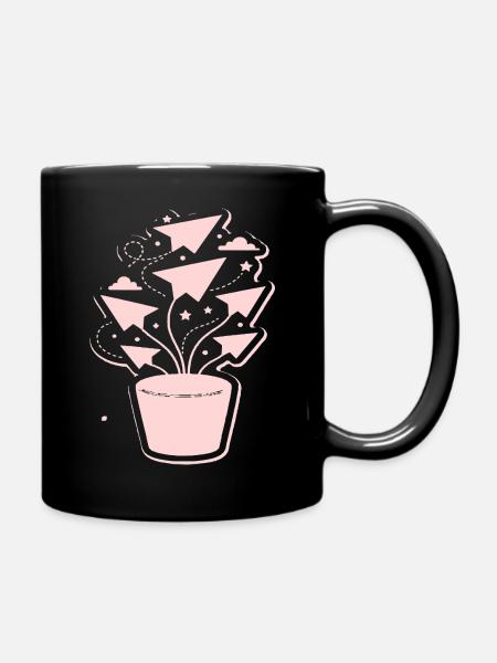 Pastellpapierflug Blütenzauber - Tasse einfarbig - Schwarz