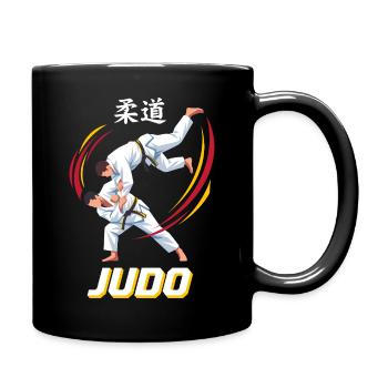 Judo Schulterwurf Kampfkunst - Tasse einfarbig - Schwarz - Rechts