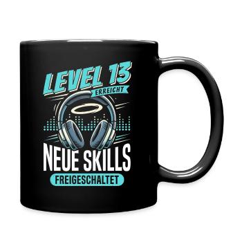 13. Geburtstag Neue Skills Kopfhörer - Tasse einfarbig - Schwarz - Rechts