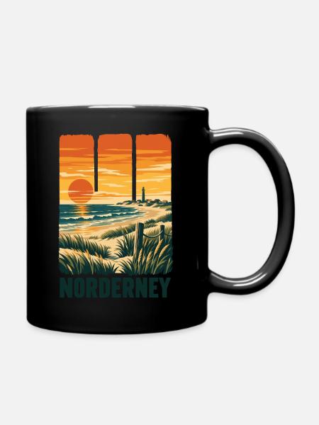 Norderney Sonnenuntergang - Tasse einfarbig - Schwarz