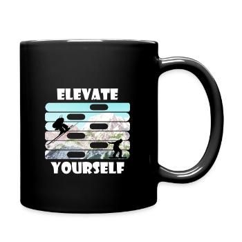 Elevate Wintersport Shirt & Geschenkidee - Tasse einfarbig - Schwarz - Rechts