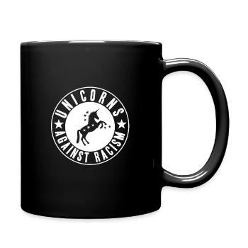 UNICORN AGAINST RACISM! FUNNY GIFT IDEA - Full Colour Mug - black - Right