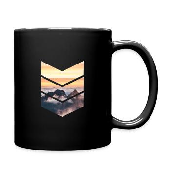 BEAUTIFUL SUNRISE OVER THE CLOUDS! GIFT - Full Colour Mug - black - Right