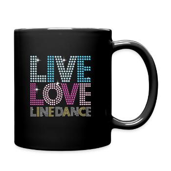 Line Dance Dancing Tanzen Tanz Country Geschenk - Tasse einfarbig - Schwarz - Rechts