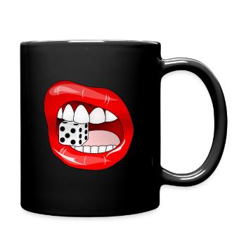 Sexy mouth dice game Kniffel lips gift - Full Colour Mug - black - Right