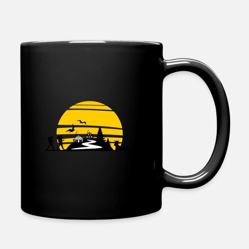 RANDONNEURS arbres forêt montagnes - Mug uni - noir