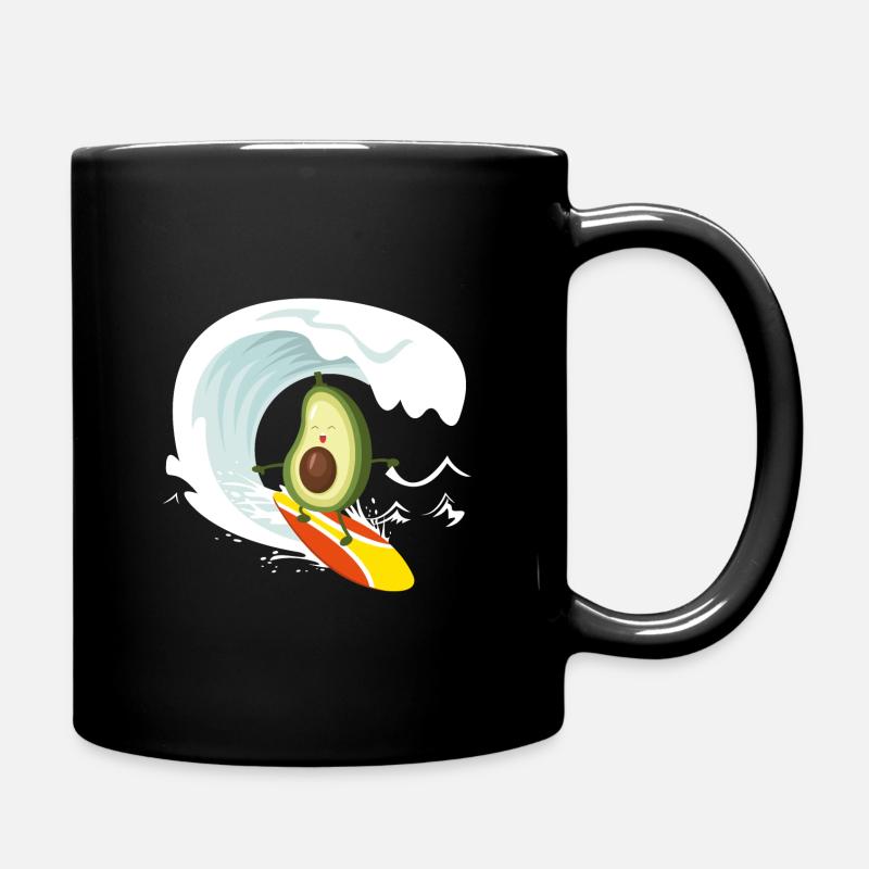 Surfen Avocado - Tasse einfarbig - Schwarz