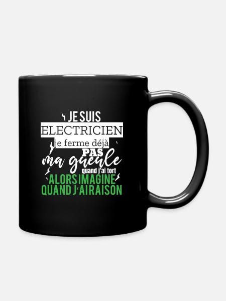 électricien humour - Mug uni - noir