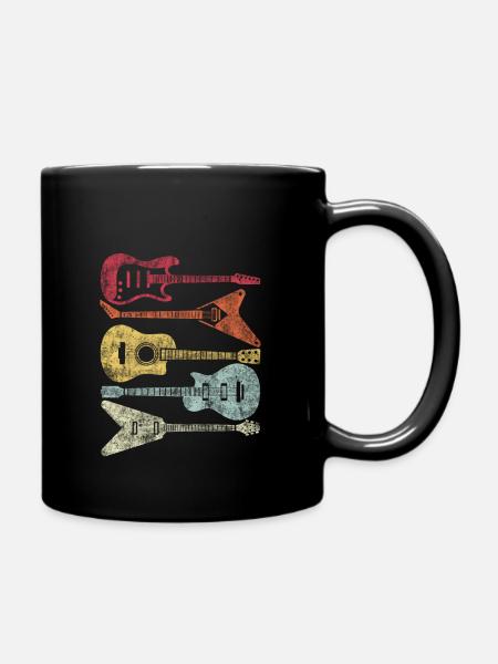 Guitares de guitare électrique pour cadeau rétro de guitariste - Mug uni - noir