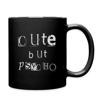 Cute but Psycho - Full Colour Mug - black - Right