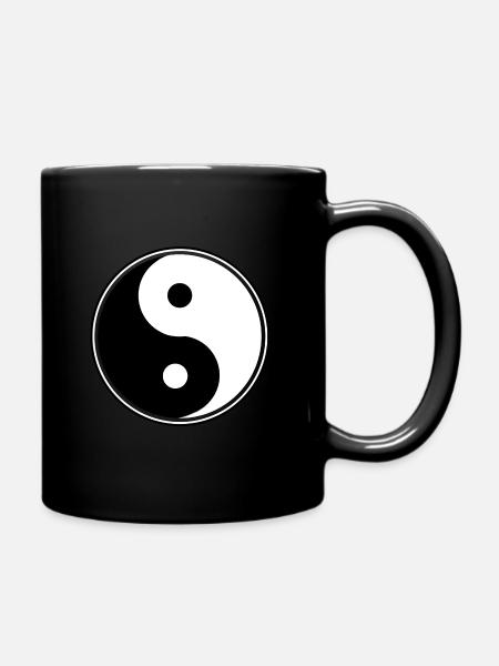 yin yang - Full Colour Mug - black
