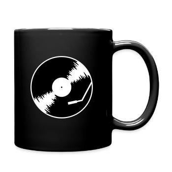 Record Vinyl DJ Record Player - Full Colour Mug - black - Right