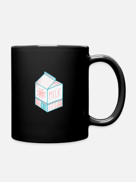 Milk carton - Full Colour Mug - black