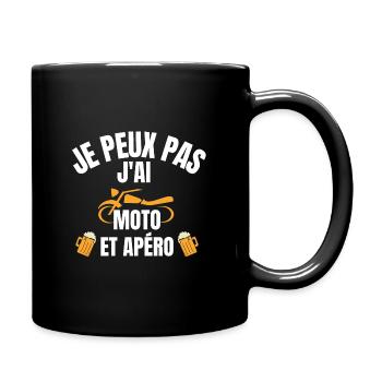 JE PEUX PAS MOTO J AI ET APERO - Mug uni - noir - Droite
