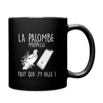 Chasse à la palombière humour chasseur - Mug uni - noir - Droite