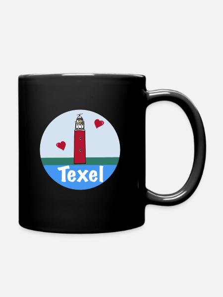 Leuchtturm Eierland Texel Liebe - Tasse einfarbig - Schwarz