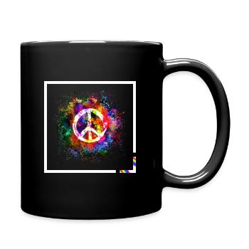 Harmony Peace Symbol Hippie Peace Freedom Love - Full Colour Mug - black - Right