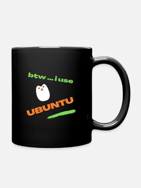 i use Ubuntu - Full Colour Mug - black