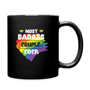 LBGT Drapeau Gay Pride Couple Humain - Mug uni - noir - Droite