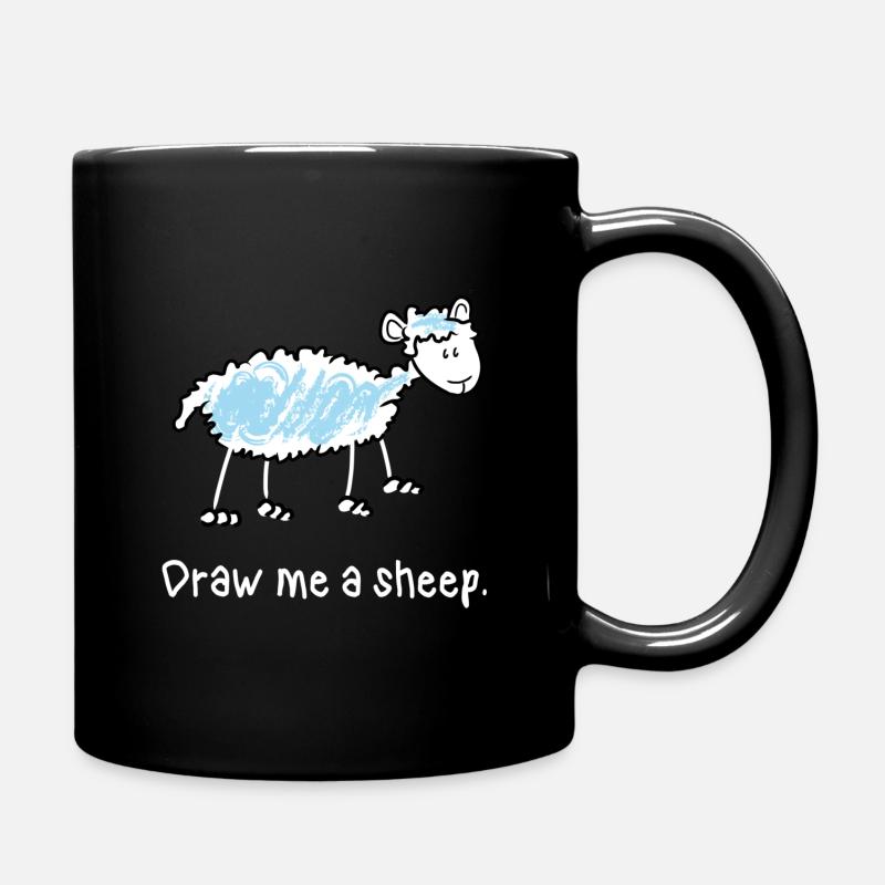 Draw me a sheep (dark background Tshirt) - Mug uni - noir
