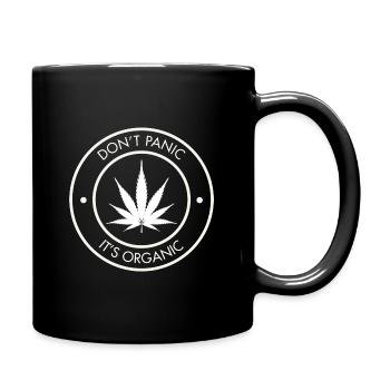 don't panic it's organic - Tasse einfarbig - Schwarz - Rechts