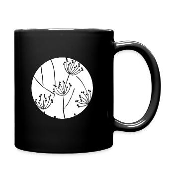Pattern Design: Wilde Möhre / Dill - whiteground - Tasse einfarbig - Schwarz - Rechts