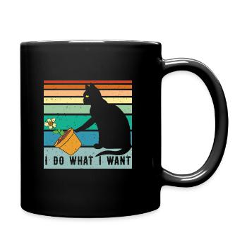 Cat I Do What I Want Cat Gift Cat Mom Cat - Full Colour Mug - black - Right