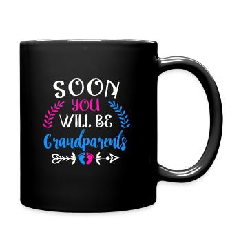 Wir werden bald Großeltern, Wir werden Oma und Opa - Tasse einfarbig - Schwarz - Rechts