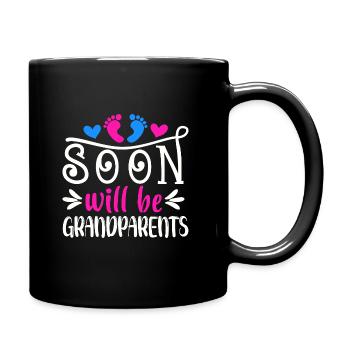 Bald werden wir Oma und Opa, Wir werden Großeltern - Tasse einfarbig - Schwarz - Rechts