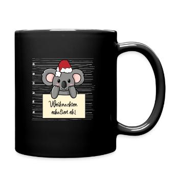 Es eskaliert eh lustige Weihnachten Koala - Tasse einfarbig - Schwarz - Rechts