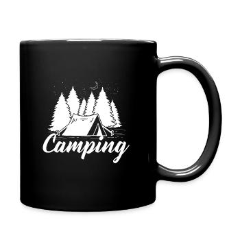 Camping Wohnmobil Van Vintage im Wohnwagen Caravan - Tasse einfarbig - Schwarz - Rechts
