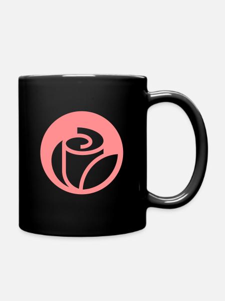 Rose - Tasse einfarbig - Schwarz