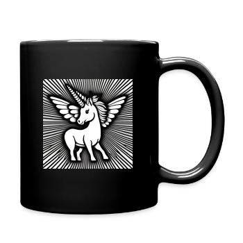 Einhorn - Tasse einfarbig - Schwarz - Rechts