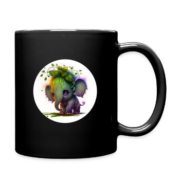Animal fantasy elephant and cute - Full Colour Mug - black - Right