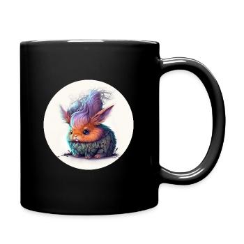 Animal lapin fantasy et mignon - Mug uni - noir - Droite