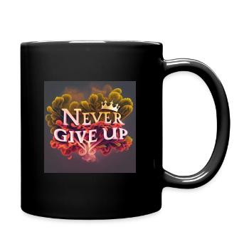 Never give up - Mug uni - noir - Droite