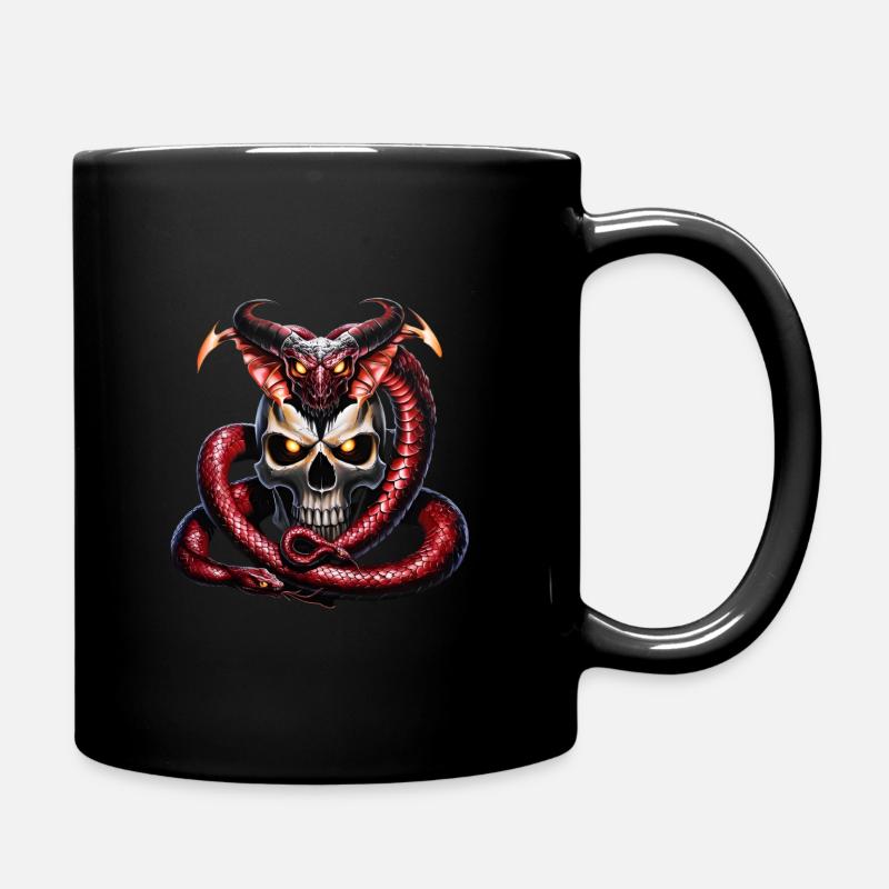 Der Wikingerschädel und die Midgardschlange - Tasse einfarbig - Schwarz