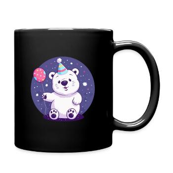 Polar Bear Birthday Baby - Full Colour Mug - black - Right