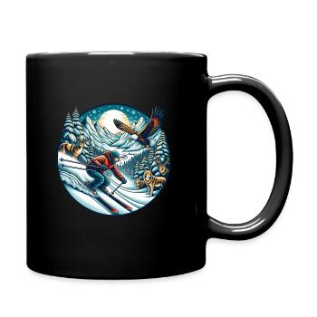 Breathtaking winter sports adventure scene - Full Colour Mug - black - Right