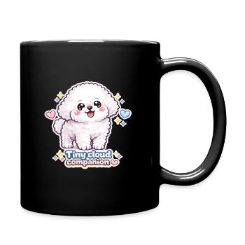 Kuscheliger Wolkenhund – Tiny Cloud Companion - Tasse einfarbig - Schwarz - Rechts