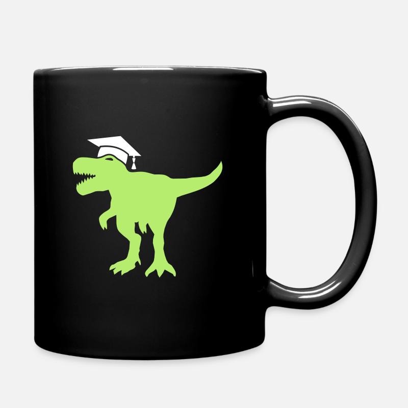 Dinosaur Doctor's Hat Doctoral Dissertation - Full Colour Mug - black