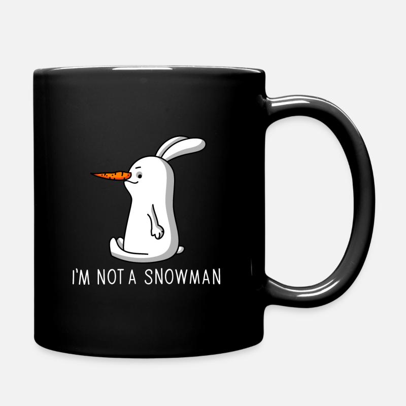 Hase mit Möhrennase - Tasse einfarbig - Schwarz