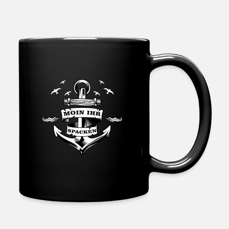 Moin ihr Spacken Bootsfahrer Seemänner Geschenk - Tasse einfarbig - Schwarz