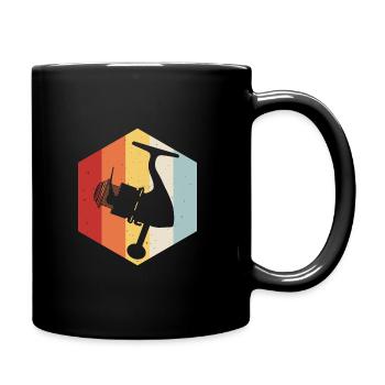 Pêche rétro pêche cadeau pêcheur pêcheur poisson - Mug uni - noir - Droite