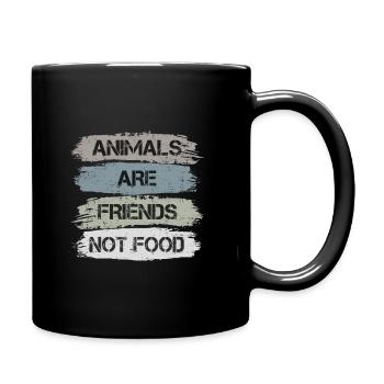 Militants des droits des animaux Bien-être animal - les animaux sont des amis - Mug uni - noir - Droite